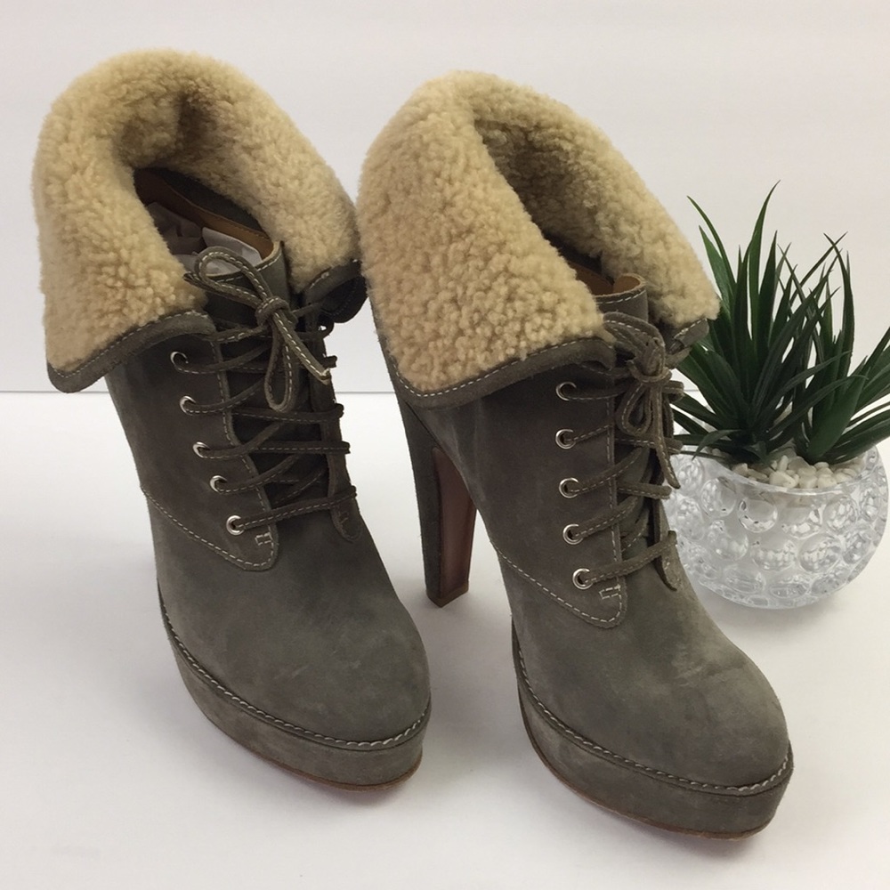 PAUL AND JOE PARIS Gray Lace Up Booties
